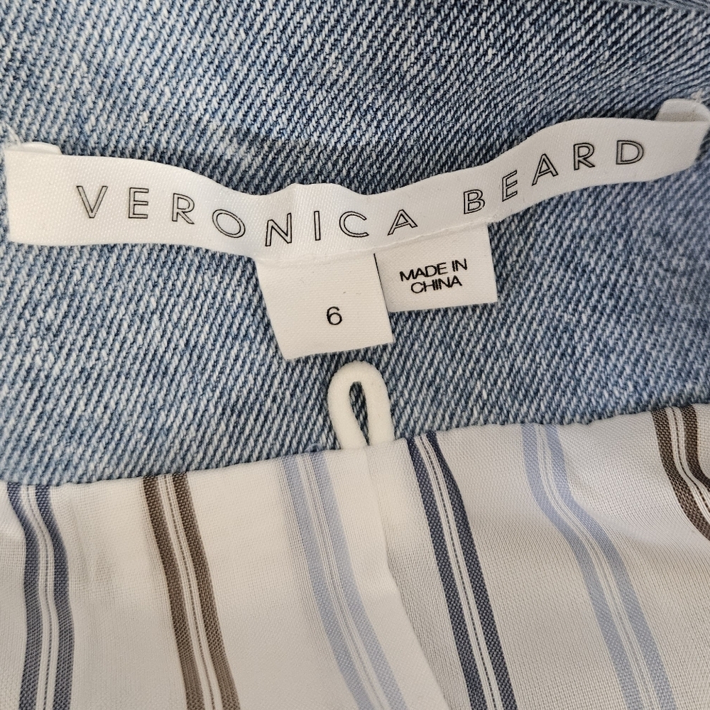 Veronica Beard Light Blue Denim Double-Breasted Blazer - Picture 14 of 15